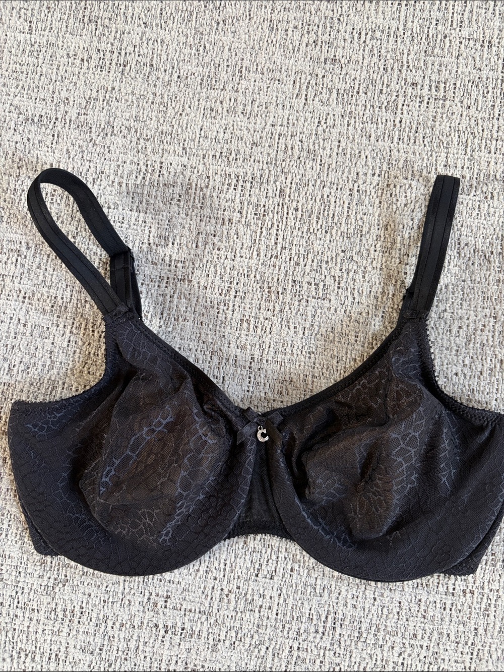 Chantelle Black Lace Full-Coverage Underwire Bra, 34DD